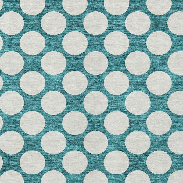 Homeroots 3' Black And Ivory Polka Dot Washable Area Rug For Home, Patio, Porch, And High Traffic Spaces 10' X 14' Polyester 595276