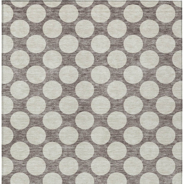 Homeroots 3' Black And Ivory Polka Dot Washable Area Rug For Home, Patio, Porch, And High Traffic Spaces 3' X 5' Polyester 595277