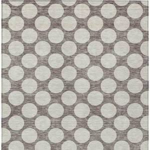 Homeroots 3' Black And Ivory Polka Dot Washable Area Rug For Home, Patio, Porch, And High Traffic Spaces 5' X 8' Polyester 595278