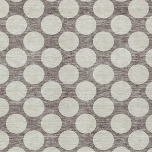 Homeroots 3' Black And Ivory Polka Dot Washable Area Rug For Home, Patio, Porch, And High Traffic Spaces 5' X 8' Polyester 595278