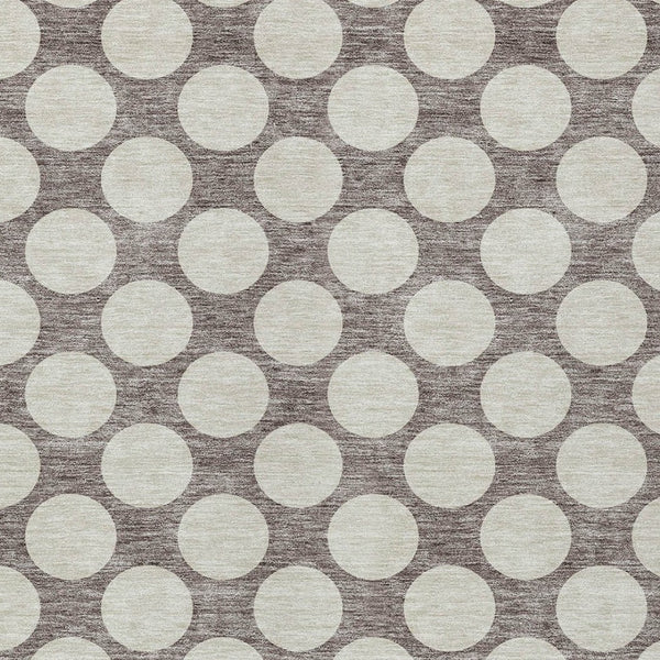 Homeroots 3' Black And Ivory Polka Dot Washable Area Rug For Home, Patio, Porch, And High Traffic Spaces 5' X 8' Polyester 595278