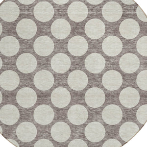 Homeroots 3' Black And Ivory Polka Dot Washable Area Rug For Home, Patio, Porch, And High Traffic Spaces 8' Round Polyester 595279