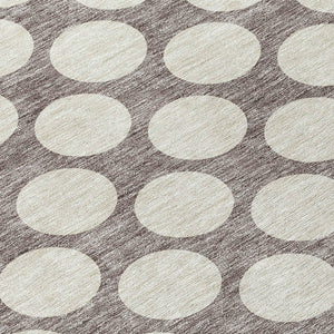 Homeroots 3' Black And Ivory Polka Dot Washable Area Rug For Home, Patio, Porch, And High Traffic Spaces 8' Round Polyester 595279