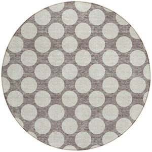 Homeroots 3' Black And Ivory Polka Dot Washable Area Rug For Home, Patio, Porch, And High Traffic Spaces 8' Round Polyester 595279