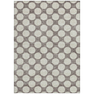 Homeroots 3' Black And Ivory Polka Dot Washable Area Rug For Home, Patio, Porch, And High Traffic Spaces 8' X 10' Polyester 595280