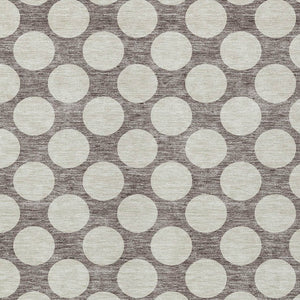 Homeroots 3' Black And Ivory Polka Dot Washable Area Rug For Home, Patio, Porch, And High Traffic Spaces 8' X 10' Polyester 595280