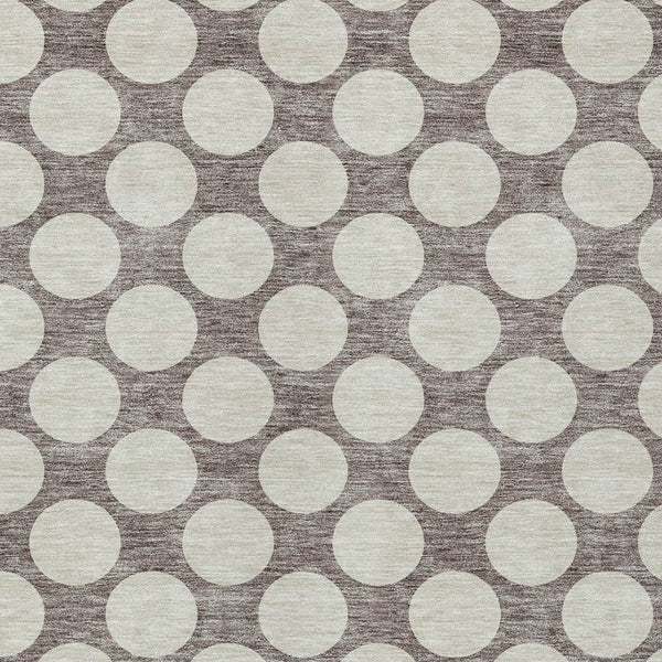 Homeroots 3' Black And Ivory Polka Dot Washable Area Rug For Home, Patio, Porch, And High Traffic Spaces 8' X 10' Polyester 595280