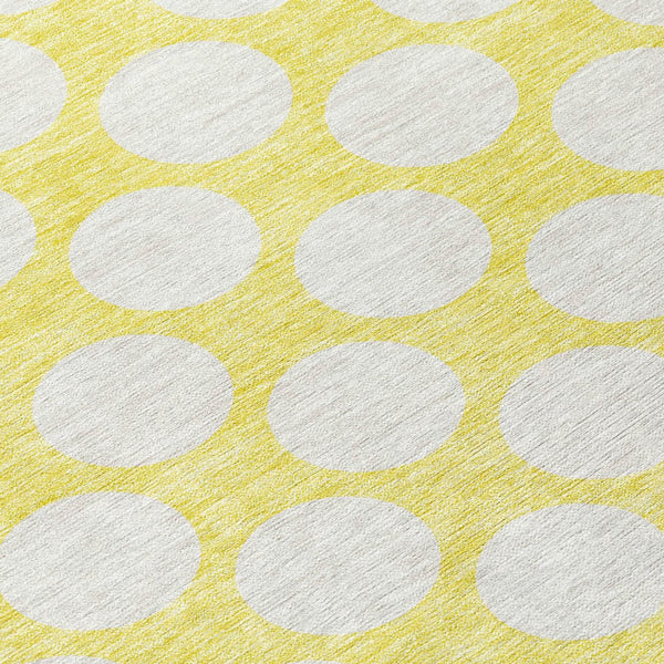 Homeroots 3' Black And Ivory Polka Dot Washable Area Rug For Home, Patio, Porch, And High Traffic Spaces 9' X 12' Polyester 595287