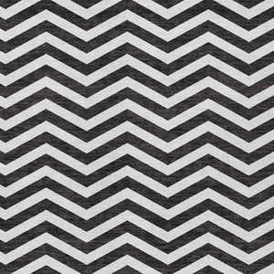 Homeroots 3' Artichoke Green And Ivory Chevron Washable Indoor Outdoor Area Rug For Stylish Spaces 3' X 5' Polyester 595295