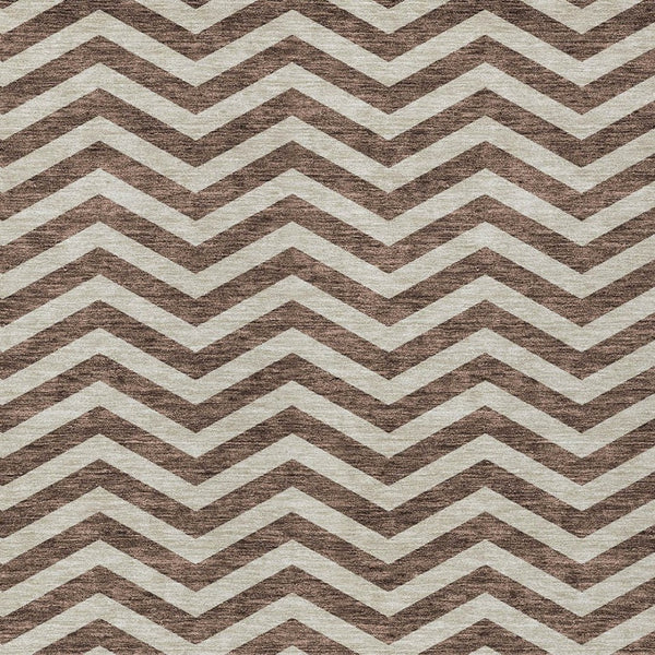 Homeroots 3' Artichoke Green And Ivory Chevron Washable Indoor Outdoor Area Rug For Stylish Spaces 3' X 5' Polyester 595301