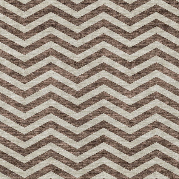 Homeroots 3' Artichoke Green And Ivory Chevron Washable Indoor Outdoor Area Rug For Stylish Spaces 8' X 10' Polyester 595304