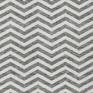 Homeroots 3' Artichoke Green And Ivory Chevron Washable Indoor Outdoor Area Rug For Stylish Spaces 8' X 10' Polyester 595316