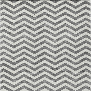Homeroots 3' Artichoke Green And Ivory Chevron Washable Indoor Outdoor Area Rug For Stylish Spaces 10' X 14' Polyester 595318