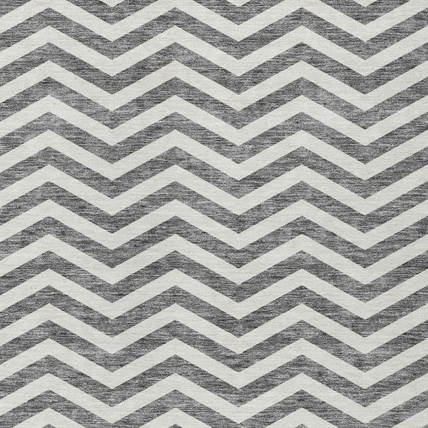 Homeroots 3' Artichoke Green And Ivory Chevron Washable Indoor Outdoor Area Rug For Stylish Spaces 10' X 14' Polyester 595318