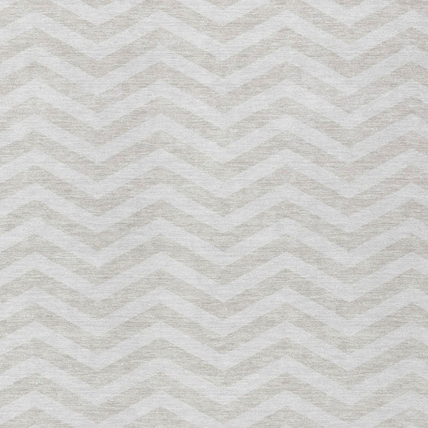 Homeroots 3' Artichoke Green And Ivory Chevron Washable Indoor Outdoor Area Rug For Stylish Spaces 3' X 5' Polyester 595319