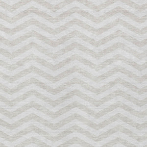 Homeroots 3' Artichoke Green And Ivory Chevron Washable Indoor Outdoor Area Rug For Stylish Spaces 5' X 8' Polyester 595320