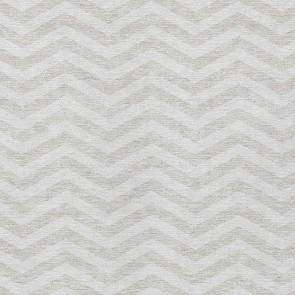 Homeroots 3' Artichoke Green And Ivory Chevron Washable Indoor Outdoor Area Rug For Stylish Spaces 5' X 8' Polyester 595320