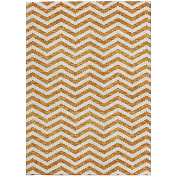 Homeroots 3' Artichoke Green And Ivory Chevron Washable Indoor Outdoor Area Rug For Stylish Spaces 3' X 5' Polyester 595331