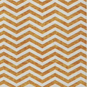 Homeroots 3' Artichoke Green And Ivory Chevron Washable Indoor Outdoor Area Rug For Stylish Spaces 8' X 10' Polyester 595334
