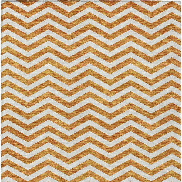 Homeroots 3' Artichoke Green And Ivory Chevron Washable Indoor Outdoor Area Rug For Stylish Spaces 10' X 14' Polyester 595336