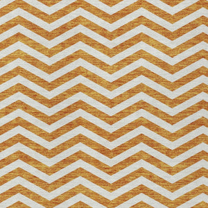 Homeroots 3' Artichoke Green And Ivory Chevron Washable Indoor Outdoor Area Rug For Stylish Spaces 10' X 14' Polyester 595336