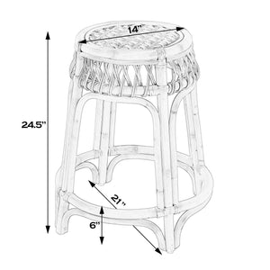 Butler Specialty Butler Antigua Rattan Counter Stool - 24.75" Height, Durable & Stylish For Coastal & Tropical Spaces Natural Rattan 5953404-butler