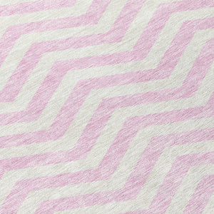 Homeroots 3' Artichoke Green And Ivory Chevron Washable Indoor Outdoor Area Rug For Stylish Spaces 9' X 12' Polyester 595341