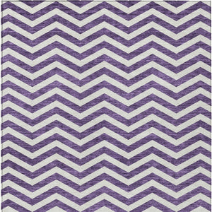 Homeroots 3' Artichoke Green And Ivory Chevron Washable Indoor Outdoor Area Rug For Stylish Spaces 8' X 10' Polyester 595346