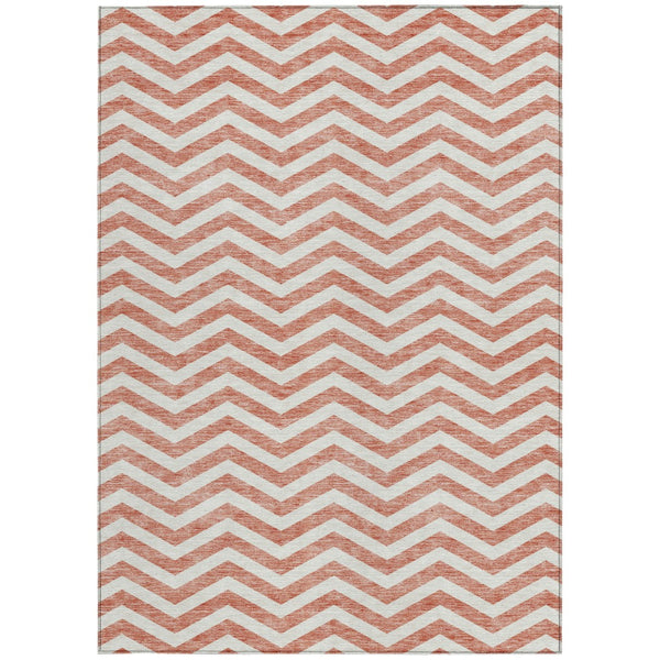 Homeroots 3' Artichoke Green And Ivory Chevron Washable Indoor Outdoor Area Rug For Stylish Spaces 3' X 5' Polyester 595349