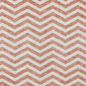 Homeroots 3' Artichoke Green And Ivory Chevron Washable Indoor Outdoor Area Rug For Stylish Spaces 3' X 5' Polyester 595349