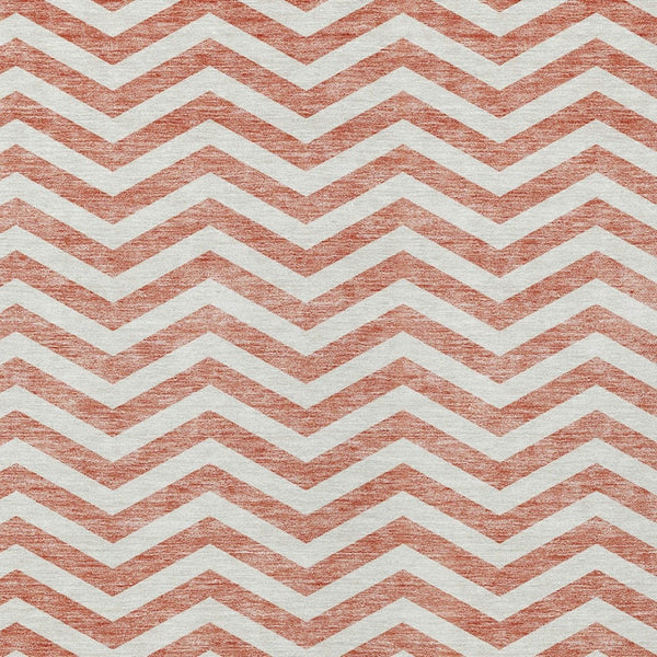 Homeroots 3' Artichoke Green And Ivory Chevron Washable Indoor Outdoor Area Rug For Stylish Spaces 3' X 5' Polyester 595349