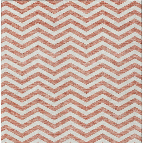 Homeroots 3' Artichoke Green And Ivory Chevron Washable Indoor Outdoor Area Rug For Stylish Spaces 5' X 8' Polyester 595350
