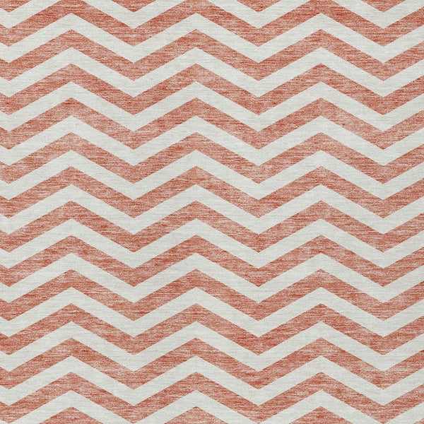 Homeroots 3' Artichoke Green And Ivory Chevron Washable Indoor Outdoor Area Rug For Stylish Spaces 5' X 8' Polyester 595350