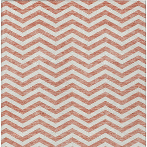 Homeroots 3' Artichoke Green And Ivory Chevron Washable Indoor Outdoor Area Rug For Stylish Spaces 8' X 10' Polyester 595352