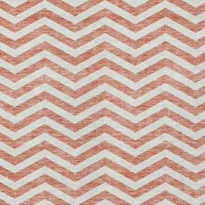 Homeroots 3' Artichoke Green And Ivory Chevron Washable Indoor Outdoor Area Rug For Stylish Spaces 9' X 12' Polyester 595353