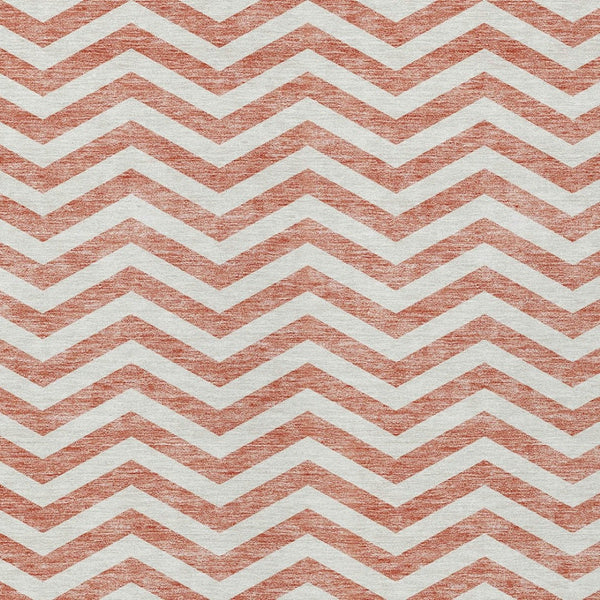 Homeroots 3' Artichoke Green And Ivory Chevron Washable Indoor Outdoor Area Rug For Stylish Spaces 9' X 12' Polyester 595353