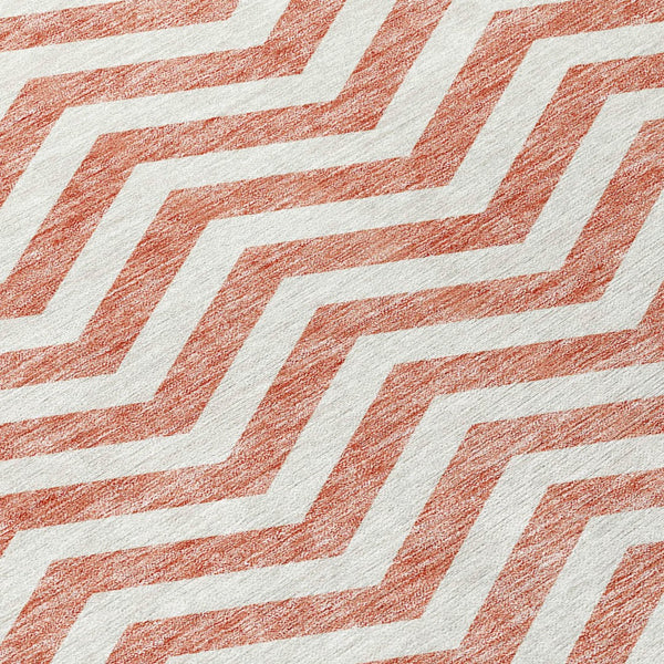 Homeroots 3' Artichoke Green And Ivory Chevron Washable Indoor Outdoor Area Rug For Stylish Spaces 10' X 14' Polyester 595354