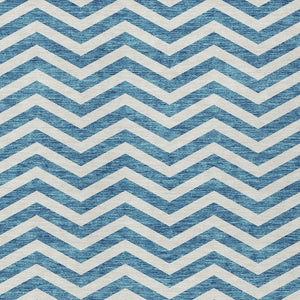 Homeroots 3' Artichoke Green And Ivory Chevron Washable Indoor Outdoor Area Rug For Stylish Spaces 5' X 8' Polyester 595356