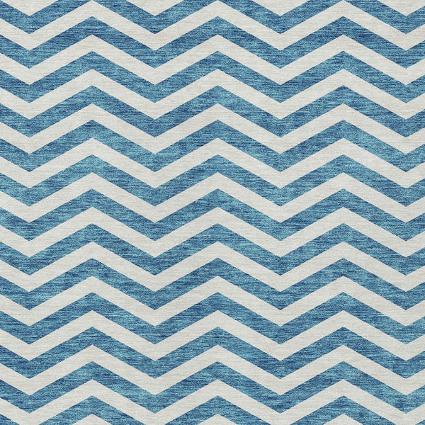 Homeroots 3' Artichoke Green And Ivory Chevron Washable Indoor Outdoor Area Rug For Stylish Spaces 9' X 12' Polyester 595359