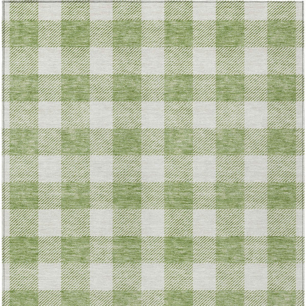 Homeroots 3' Artichoke Green And Gray Plaid Washable Rug – Perfect For Indoor And Outdoor Spaces, Durable Design 3' X 5' Polyester 595361