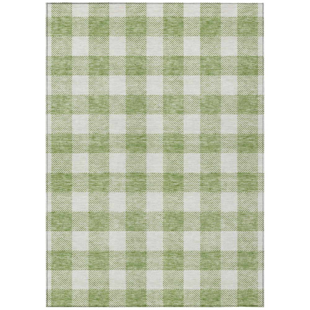 Homeroots 3' Artichoke Green And Gray Plaid Washable Rug – Perfect For Indoor And Outdoor Spaces, Durable Design 3' X 5' Polyester 595361