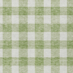 Homeroots 3' Artichoke Green And Gray Plaid Washable Rug – Perfect For Indoor And Outdoor Spaces, Durable Design 3' X 5' Polyester 595361