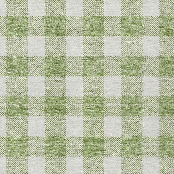 Homeroots 3' Artichoke Green And Gray Plaid Washable Rug – Perfect For Indoor And Outdoor Spaces, Durable Design 3' X 5' Polyester 595361