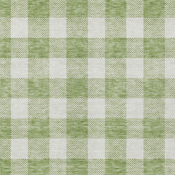 Homeroots 3' Artichoke Green And Gray Plaid Washable Rug – Perfect For Indoor And Outdoor Spaces, Durable Design 8' X 10' Polyester 595364