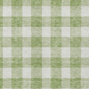 Homeroots 3' Artichoke Green And Gray Plaid Washable Rug – Perfect For Indoor And Outdoor Spaces, Durable Design 10' X 14' Polyester 595366