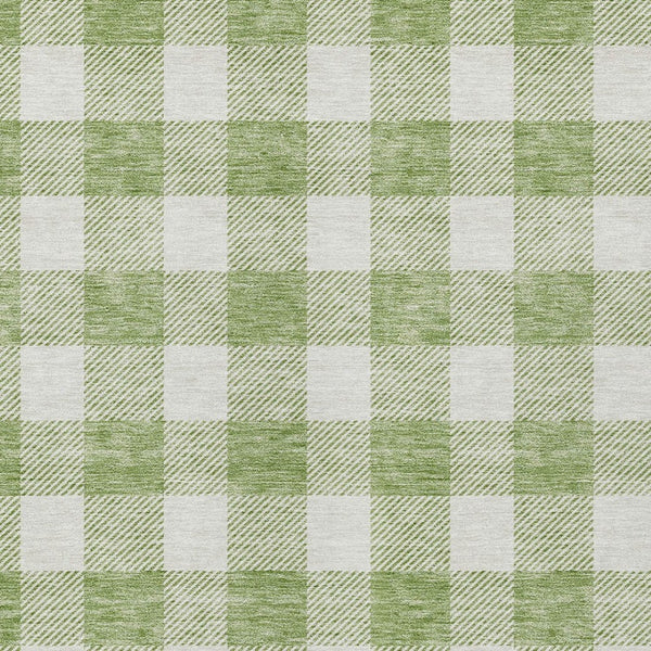 Homeroots 3' Artichoke Green And Gray Plaid Washable Rug – Perfect For Indoor And Outdoor Spaces, Durable Design 10' X 14' Polyester 595366