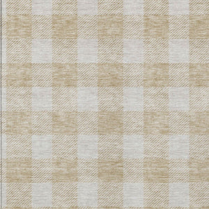 Homeroots 3' Artichoke Green And Gray Plaid Washable Rug – Perfect For Indoor And Outdoor Spaces, Durable Design 5' X 8' Polyester 595368