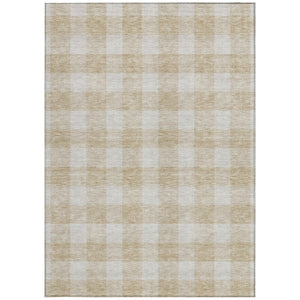 Homeroots 3' Artichoke Green And Gray Plaid Washable Rug – Perfect For Indoor And Outdoor Spaces, Durable Design 8' X 10' Polyester 595370