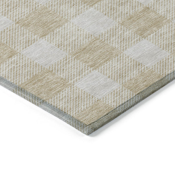 Homeroots 3' Artichoke Green And Gray Plaid Washable Rug – Perfect For Indoor And Outdoor Spaces, Durable Design 9' X 12' Polyester 595371