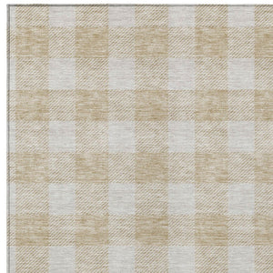 Homeroots 3' Artichoke Green And Gray Plaid Washable Rug – Perfect For Indoor And Outdoor Spaces, Durable Design 9' X 12' Polyester 595371
